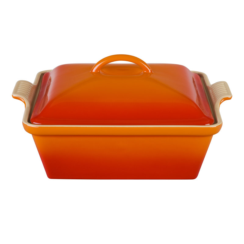 Le Creuset Stoneware 80 Oz. Square Heritage Casserole with Lid